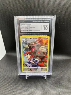 Pokemon Hisuian Arcanine Lost Origin Character Rare Full Art #TG08 CGC 10 - Image 1