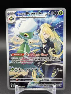 Pokemon TCG Destined Rivals Cynthia’s Roserade 184/182 Illustration Rare NM - Image 1