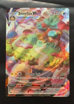 Pokemon Snorlax VMAX 142/202 Ultra Rare Full Art Holo Sword & Shield - Image 1
