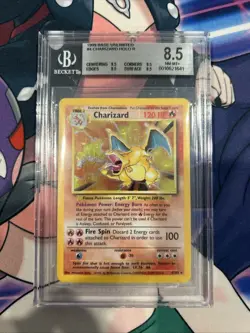 1999 Pokemon Charizard Base Set #4/102 Holo Unlimited Rare BGS 8. 5 Near Mint - Image 5