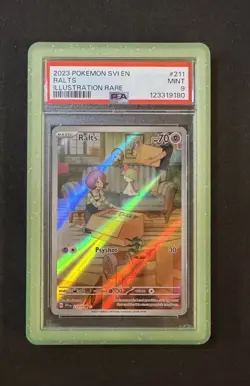 Pokemon Ralts 211 Scarlet & Violet Base Set PSA 9 - Image 1
