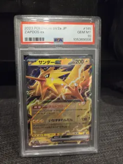 Pokemon 2023 "ZAPDOS" 145/165 EX RR PSA 10 Japanese 151 sv2a - Image 1