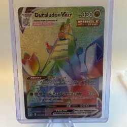 Pokemon TCG Evolving Skies Duraludon VMAX Rainbow Rare Card 219/203 - Image 1