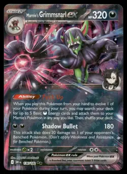 Pokemon Cards Marnie's Grimmsnarl ex 136/182 Destined Rivals Double Rare NM - Image 1
