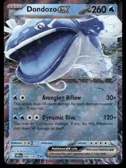Pokemon Cards Dondozo ex 066/182 Destined Rivals Double Rare LP *3 - Image 1