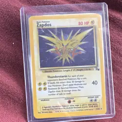 Pokemon TCG Zapdos 15/62 Base Set Rare 80 HP Basic Card English Wizards 1999 - Image 1