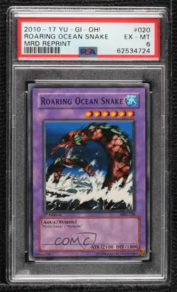 Roaring Ocean Snake 1st Ed. YuGiOh Metal Raiders PSA 6 2002 - Image 1