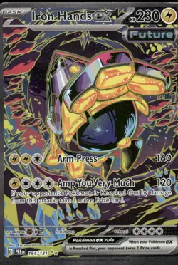 Pokemon Cards Iron Hands ex 154/131 Prismatic Evolutions Holo NM - Image 1