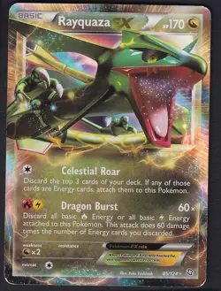 Rayquaza EX 85/124 Holo EX Rare Dragons Exalted Pokemon LP - Image 1