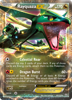 Rayquaza EX 85/124 Holo EX Rare Dragons Exalted Pokemon LP - Image 4