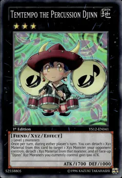 Temtempo The Percussion Djinn - Super Rare 1st Edition YS12-EN041 - LP - YuGiOh - Image 1
