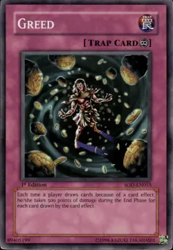 Greed - Super Rare 1st Edition SOD-EN055 - MP - YuGiOh - Image 1