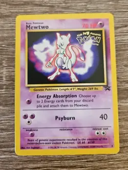 Pokemon TCG Mewtwo Black Star Promo 3 WOTC 1999 WB ‘The First Movie’ Stamp LP - Image 1