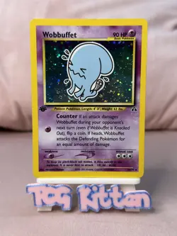 Wobbuffet 16/75 1st Edition Holo Neo Discovery Pokemon WOTC LP - TCGKITTEN - Image 1