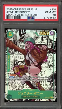 One Piece CCG Jewelry Bonney Japanese Manga Alternate Art OP12-118 PSA 10 - Image 1