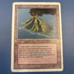Volcanic Island, Magic the Gathering card revised edition, heavy play condition - Image 1