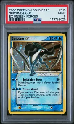 PSA 9 SUICUNE GOLD STAR 115/115 | EX Unseen Forces Holo Pokemon Card - Image 1
