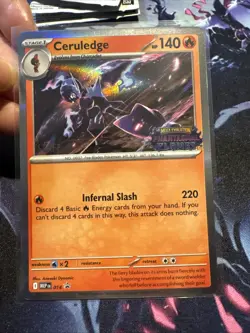 Pokemon TCG Ceruledge Phantasmal Flames MEP Prerelease Staff Promo 014 HOLO NM - Image 1
