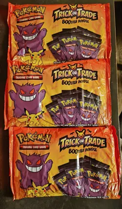 3 New sealed: 2022 Pokemon TCG BOOster Bundle Trick Or Trade TCG 40 mini packs - Image 1