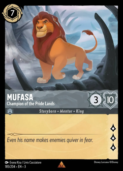 Mufasa - Champion of the Pride Lands #185 Rare | Lorcana: Into the Inklands Card - Image 1