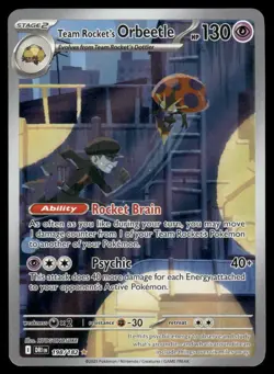 Pokemon Cards Team Rocket's Orbeetle 198/182 Destined Rivals NM - Image 1