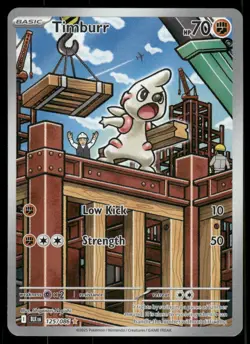Pokemon Cards Timburr 125/086 Black Bolt Illustration Rare NM - Image 1