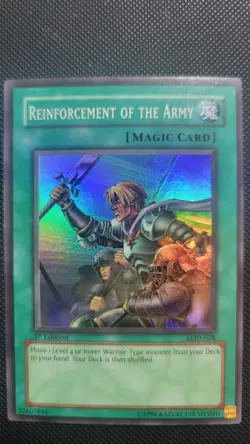 NM Reinforcement of the Army LOD-028 Legacy of Darkness 1st Edition Yugioh Card - Image 1