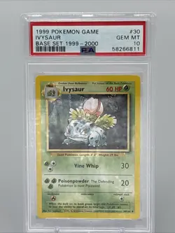 1999 POKEMON BASE SET 1999-2000 30 IVYSAUR PSA 10 - Image 1