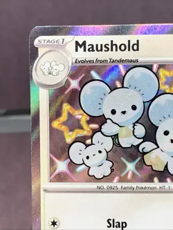 Pokemon TCG Maushold 210/091 Paldean Fates Baby Shiny Holo Rare NM - Image 2