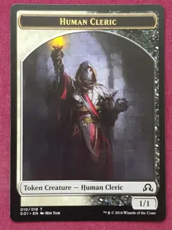 Magic The Gathering SHADOWS OVER INNISTRAD HUMAN CLERIC token card MTG - Image 1