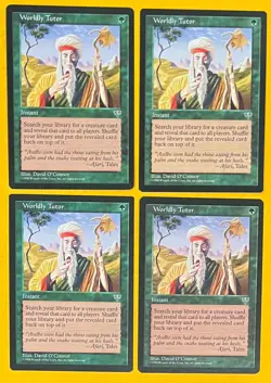 MTG WORLDLY TUTOR (x4) Mirage (OldManMTG 010-326) - Image 1