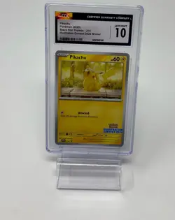 CGC 10 Pikachu Black Star Promo 214 Illustration Contest 2024 Pokemon Graded - Image 1