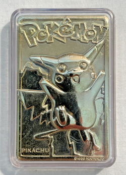 1999 Pikachu Gold Plated Bar #25 Card Limited Ed Burger King Pokemon - Image 1
