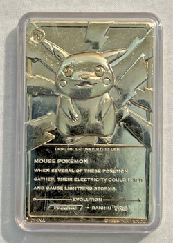 1999 Pikachu Gold Plated Bar #25 Card Limited Ed Burger King Pokemon - Image 2