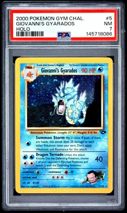 2000 Pokemon Gym Challenge Giovanni's Gyarados Holo PSA 7 #5/132 - Image 1
