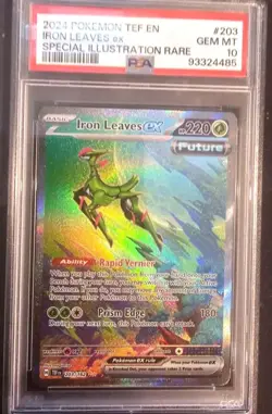 PSA 10 GEM MINT Iron Leaves EX Temporal Forces SIR Holo Pokemon 203/162 - Image 1