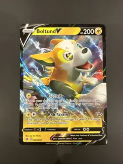 2020 Pokemon, Rebel Clash, #67/192 Boltund V, Holo Ultra Rare - Image 1