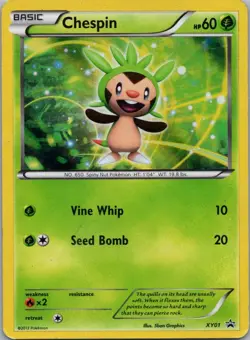 Pokemon TCG Chespin XY01 XY Black Star Promos Holo MP - Image 1