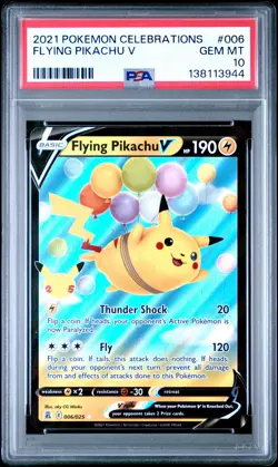 2021 Pokemon Celebrations #006 Flying Pikachu V PSA10 - Image 1