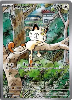 Meowth 106/094 Pokemon Phantasmal Flames Illustration Rare NM - Image 1
