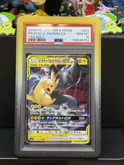 Pokemon Japanese Tag Bolt Pikachu & Zekrom #031 PSA 10 - Image 1