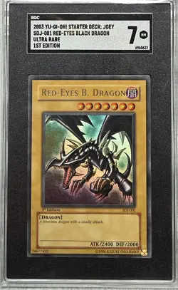 2003 Yugioh Starter deck: Joey Red-eyes Black Dragon SDJ-001 1st edition SGC 7 - Image 1