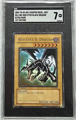 2003 Yugioh Starter deck: Joey Red-eyes Black Dragon SDJ-001 1st edition SGC 7 - Image 2