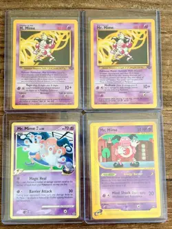 Mr. Mime Lot 4 Cards Aquapolis e-Reader + Jungle & Rising Rivals Rare - Image 1