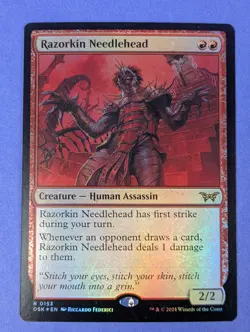 MTG Magic: Duskmourn: House of Horror: Razorkin Needlehead Foil #0153 Rare - NM - Image 1