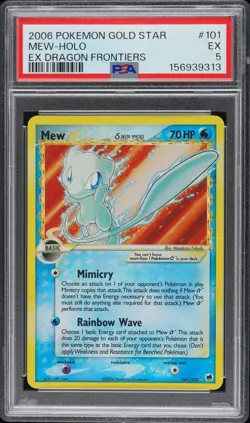 2006 POKEMON EX DRAGON FRONTIERS GOLD STAR #101 MEW-HOLO PSA 5 - Image 1