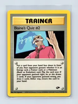 Blaine's Quiz #2 111/132 Uncommon Gym Challenge Pokemon Unlimited Lightly Played - Image 1