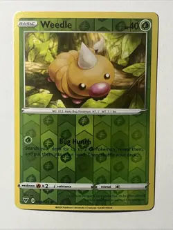 Weedle 001/185 Common Vivid Voltage Pokemon Reverse Holo Lightly Played - Image 2