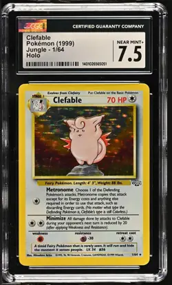 Clefable Pokemon 1999 English Jungle - Unlimited 1/64 Holo Rare - CGC 7.5 - Image 1