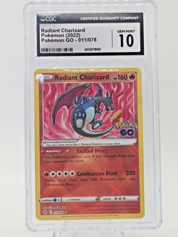CGC 10 Radiant Charizard Pokemon 2022 Pokemon GO 011/078 Gem Mint - Image 1